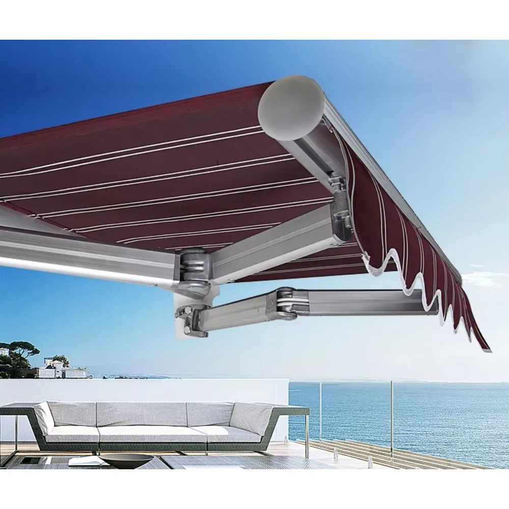Custom Size Waterproof Full Cassette Awning, Electric Aluminum Retractable Outdoor Balcony Patio Canopy