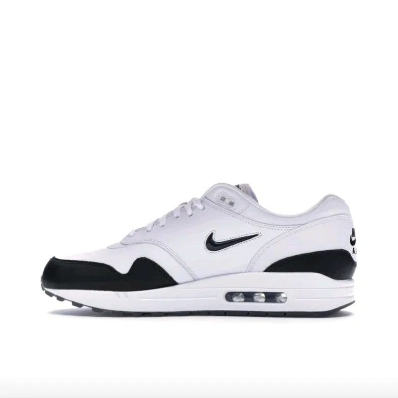 

Nike Air Max 1 Men and Women Running Shoes, Wear Resistant, Fashionable, Non Slip, Versatile Sneakers, White and Black