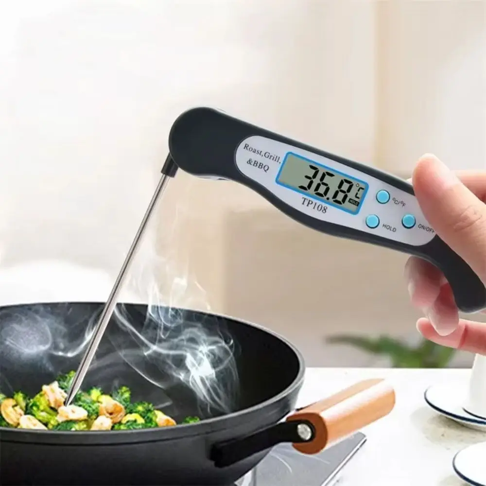 Thermomètre numérique multifonctionnel, sonde pliable, lecture instantanée, thermomètre à viande, thermomètre électronique pour aliments, four