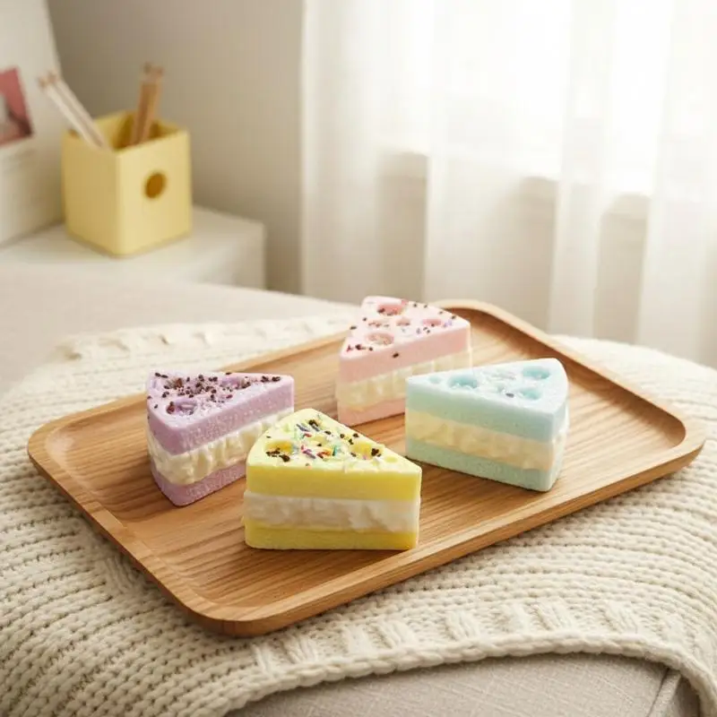 Cute Cake Shaped  Fidget Toy Soft Slow Rising Pastel Macaron Colors For Stress Relief Home Office Kids Play