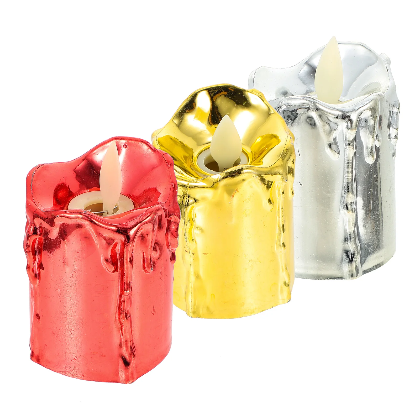 

3Pcs LED Electronic Flameless Lamps Electric Tea Lights Operated Romantic Decorative Lighting Party Festival