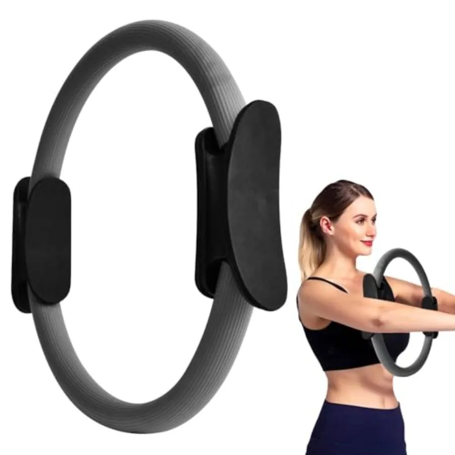 15" Pilates Ring, Dual-Grip Pilates Ring Lightweight Circle Yoga Rin-g for Enhance Thigh and Arm Strength, Body Exercise Tool f