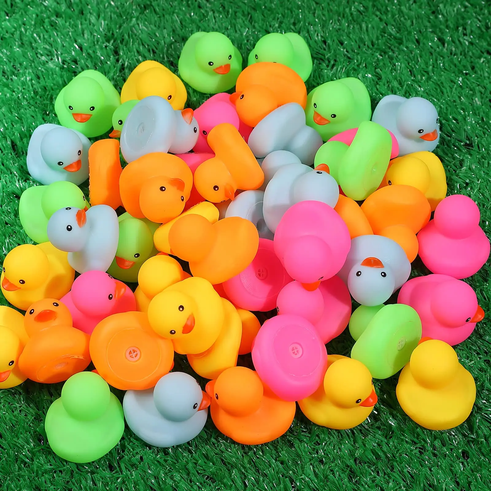 50/100Pcs Mini Rubber Ducks Bath Toy For Kids And Toddlers Multicolor Float Bathtub Rubber Duckling Baby Bath Showers Toys