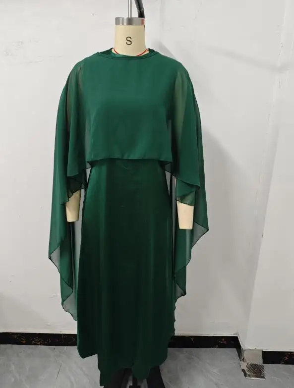 ツーピースセット レディース服 2025 春夏新作 ラウンドネック ノースリーブ スリム ロングドレス & カジュアル イレギュラーヘム メッシュショールトップ