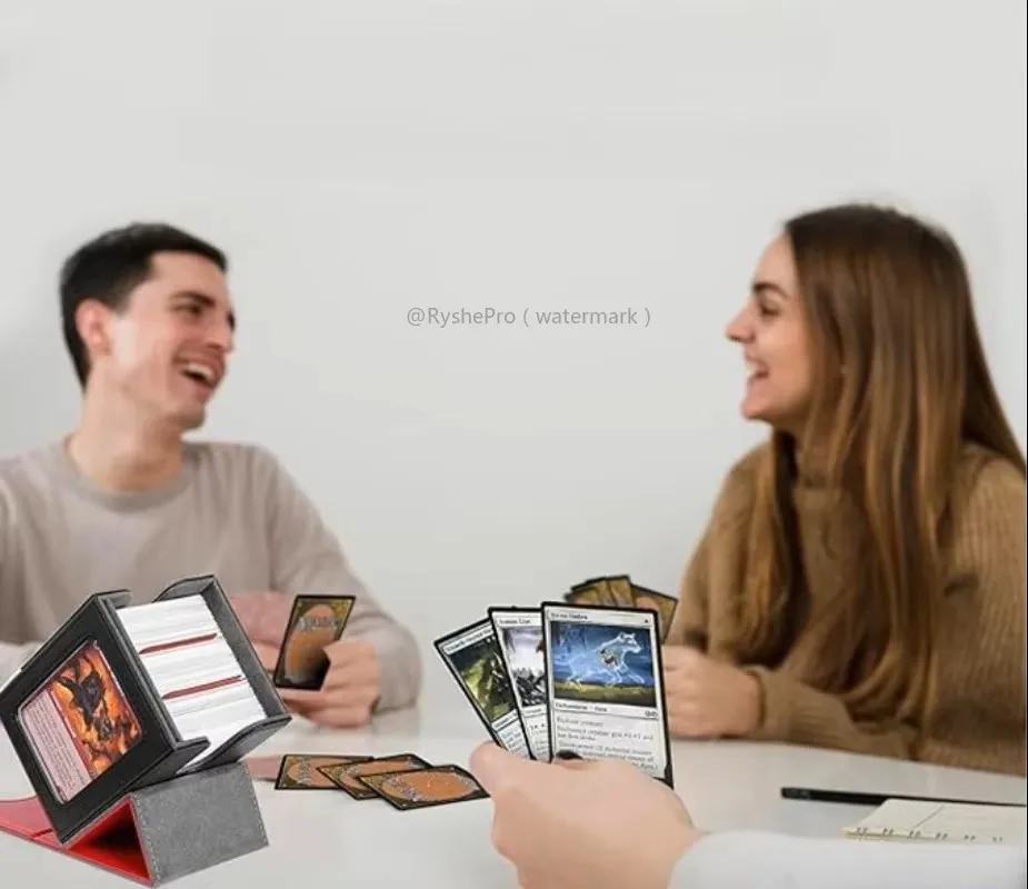صندوق بطاقات لشاشة عرض قائد MTG يحمل أكثر من 100 بطاقات مزدوجة الأكمام صندوق تخزين بطاقات التداول يناسب بطاقات رياضية لألعاب TCG #5