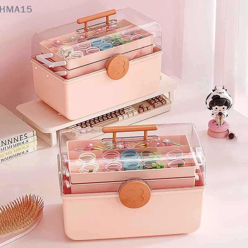 Children's Hair Accessories Storage Box Baby Head Rope Hairpin Rubber Band Head Jewelry Organizer Cute Girl Jewelry Box