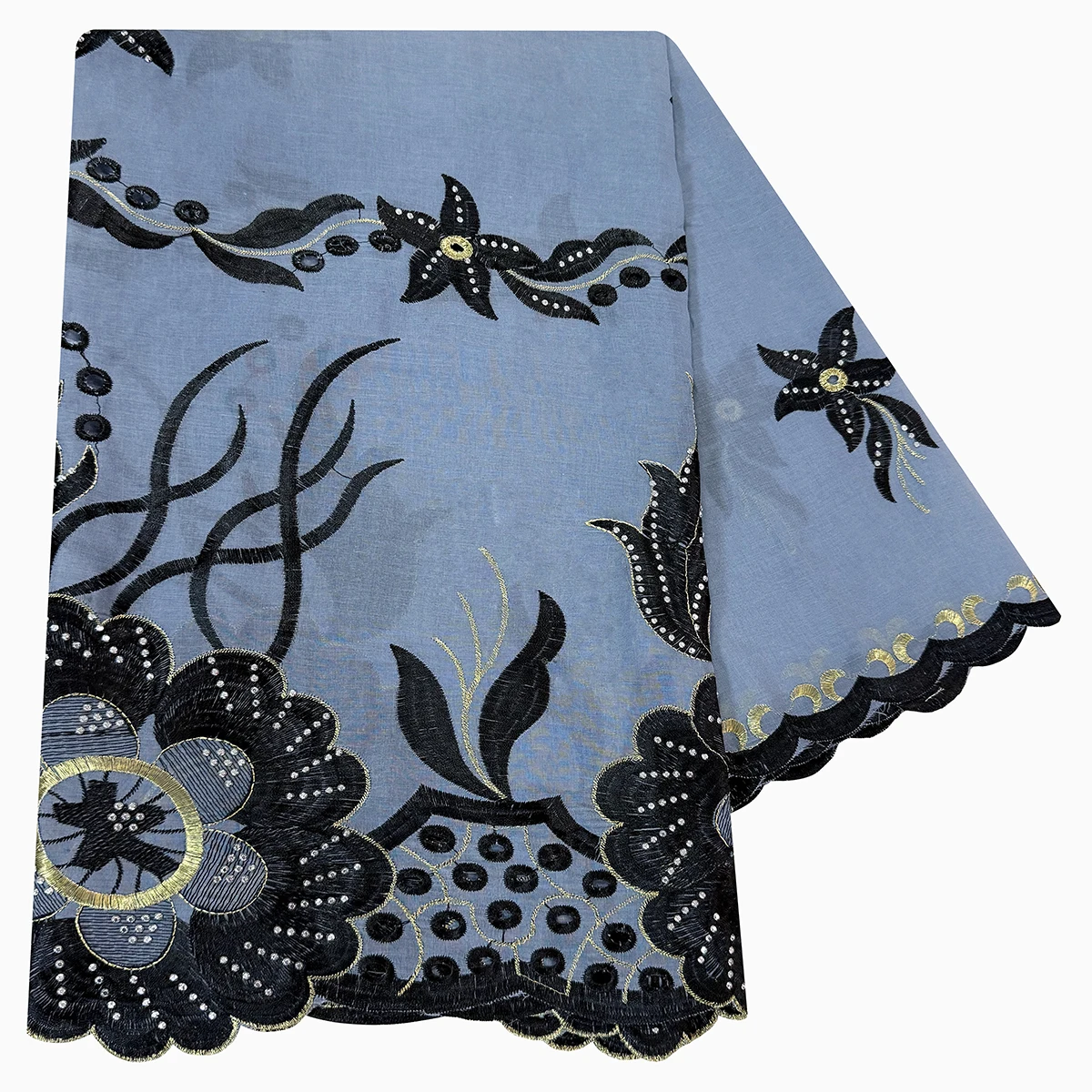 

Fashion New Hot Sale African Women Scarfs Big Circle Design Big Embrodiery 100% Cotton Big Size Muslim Scarf for Shawls Pashmina