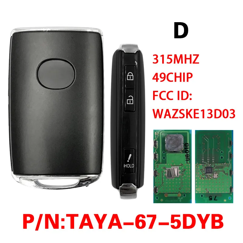 Benma-llave de Control para Mazda, 2/3/4 botones FCC ID WAZSKE11D01 315Mhz 49 chip p/n: TAYA-67-5DYB