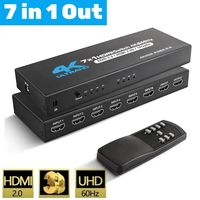 7 Port HDMI-Compatible Switch version2.0 4K@60Hz 7x1 Switch Switcher Audio Video Converter 7 in 1 out Support HDR & HDCP 2.2