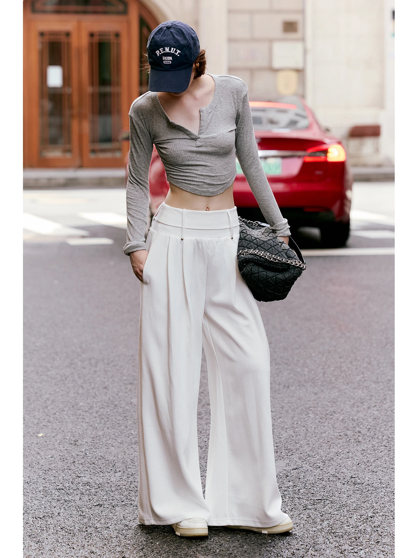 Luna7xi Women's Wide Leg Casual Pants Long Loose Drape Slimming Straight Tube Pants Commute Style Korean Fashion Autumn 2026