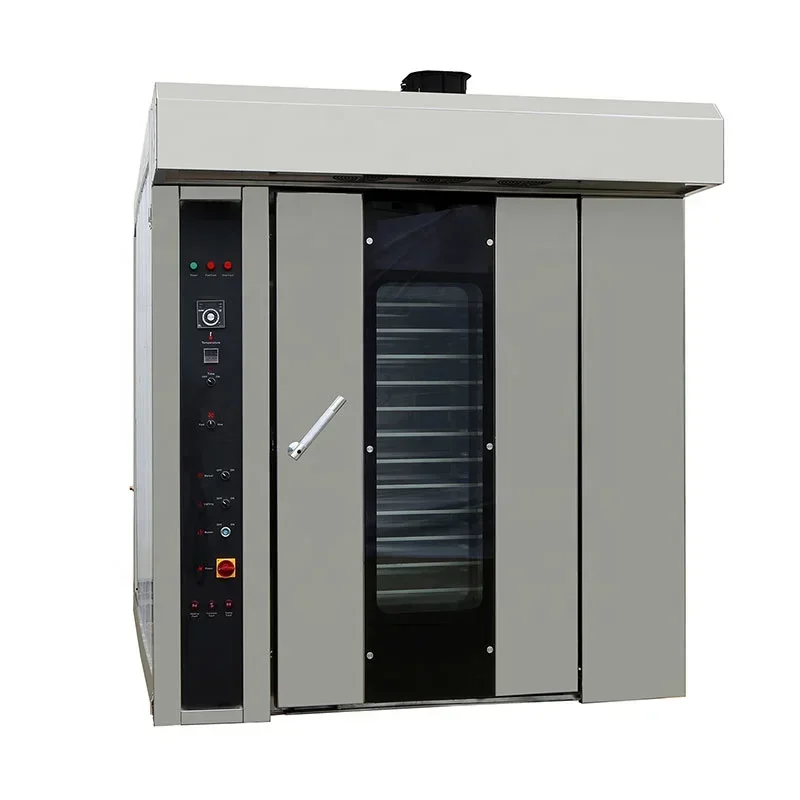 Bakery Machinery 16 Trays Electric Gas Diesel Steam Function Rotary Rack Oven
