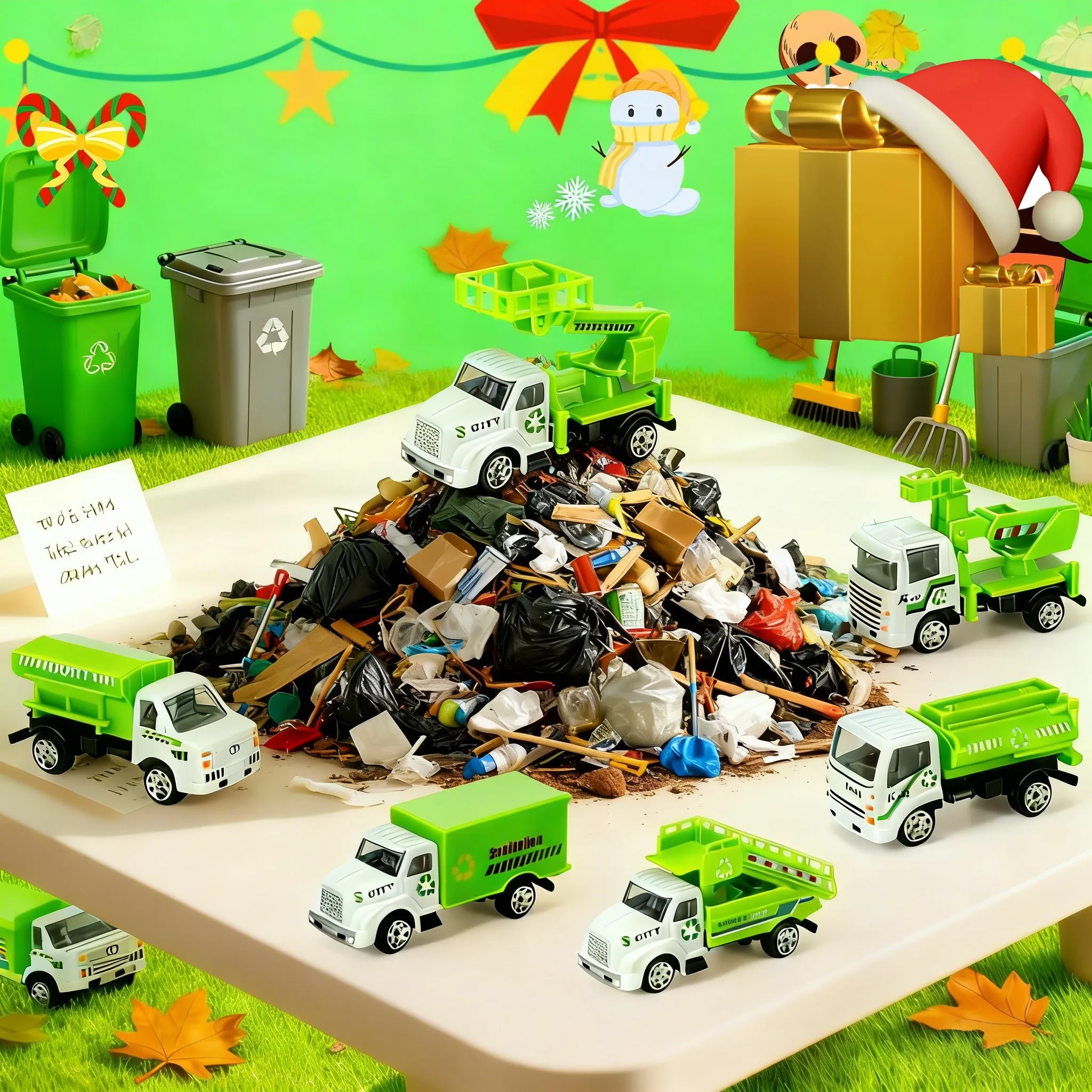

Kids Deluxe Toy Car Set – Excavator, Eco-Friendly Garbage Truck & Fire Truck for Play & Collection