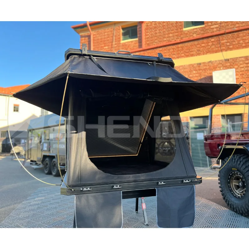 

Aluminium Triangle Clam Shell RTT Camping SUV Car RoofTop Tent Hard Cover Roof Top 2-3 Person For Sale
