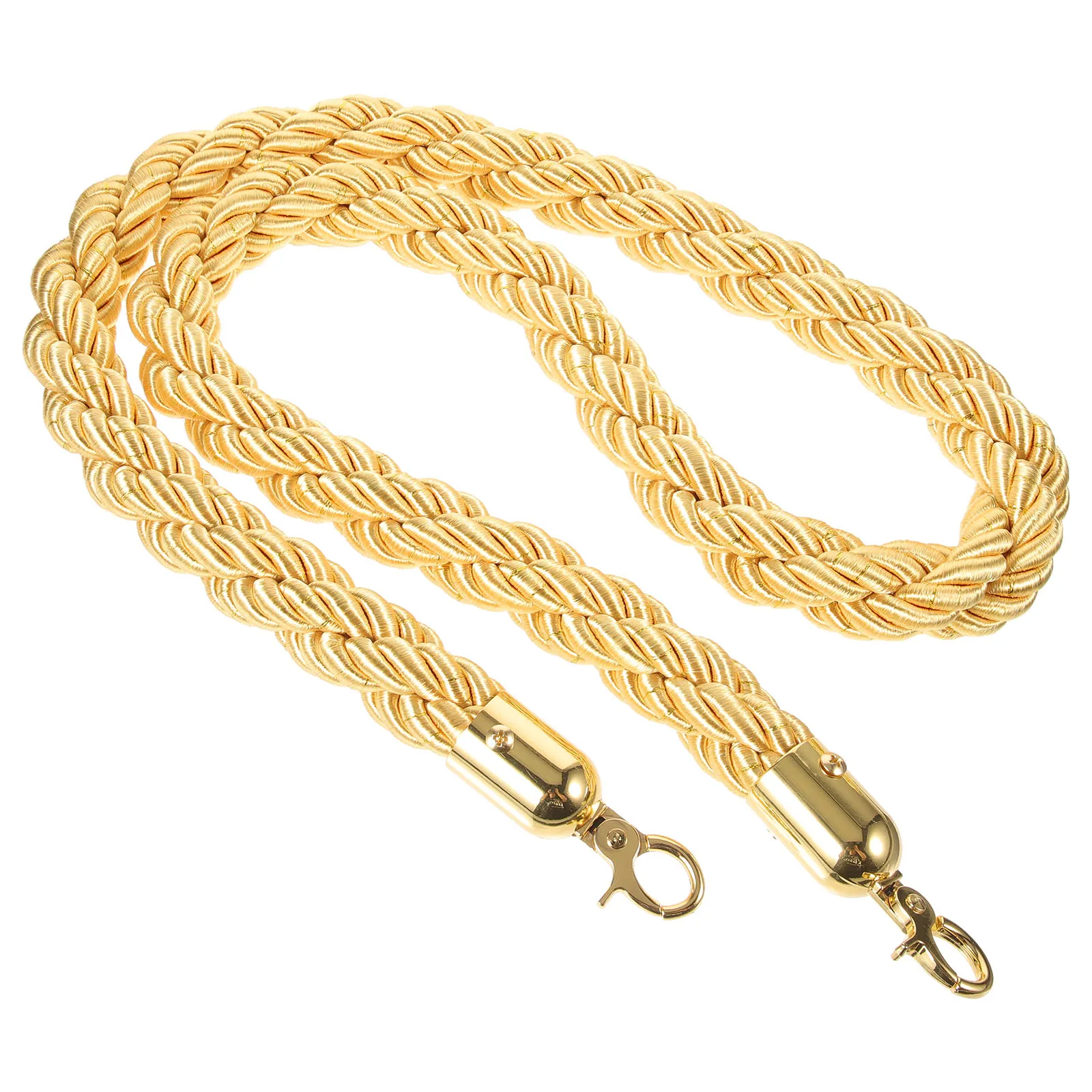 

Stainless Steel Stanchion 1.5m Flax Rope Golden Isolation Pile Warning Line Crowd Control Queue Barrier Stanchions Ropes