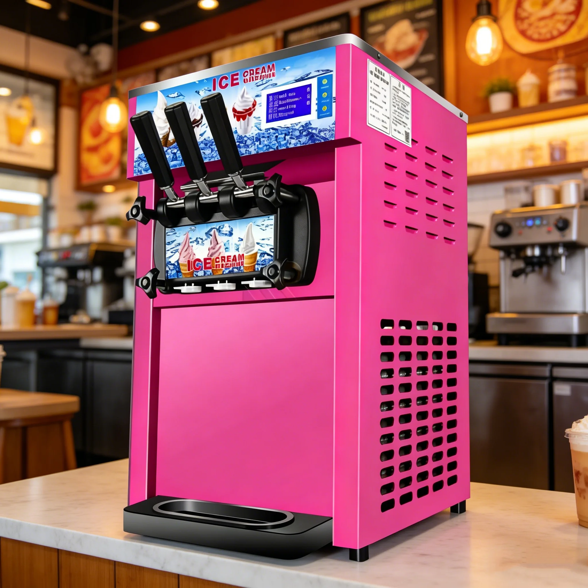 

Коммерческие аппараты для мягкого мороженого, сорбетов и фруктового льда, настольные, трехцветные, для приготовления сладких рожков, оборудование для заморозки, торговый автомат