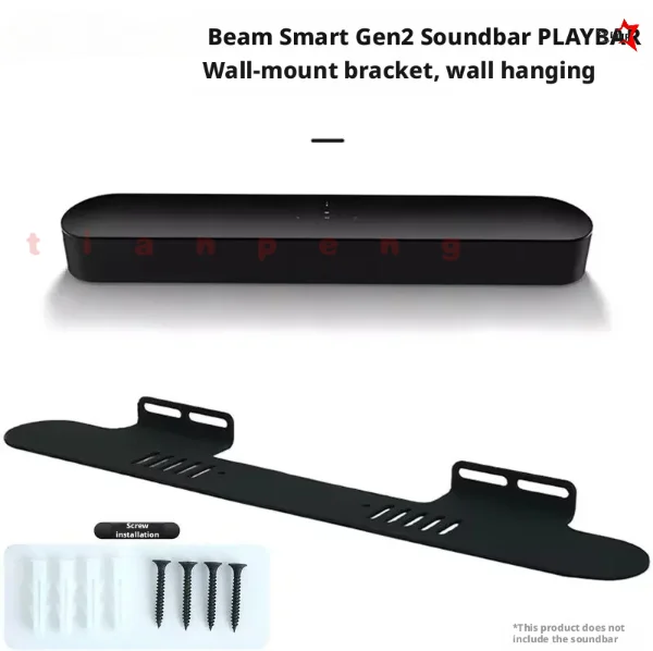 Soporte de pared con amortiguación de vibraciones exclusivo para Sonos Beam Gen2, optimizado para Dolby Atmos, con espacio para cables ocultos, soporte para barra de sonido.