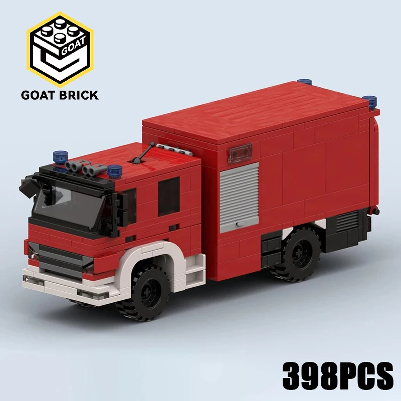 

Строительные блоки Moc, немецкий пожарный логистический грузовик, технология модульных кирпичей, модель, подарки, рождественские игрушки, наборы «сделай сам», сборка!