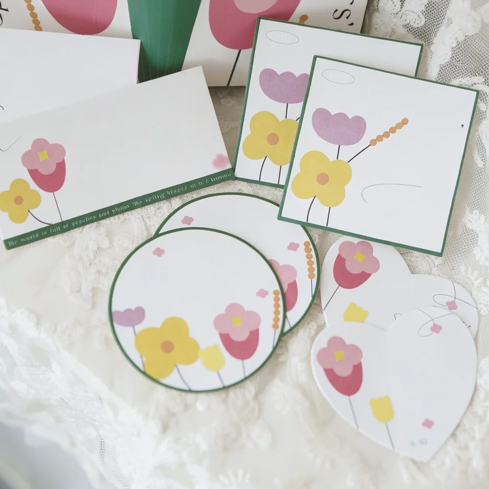 Decorative Teacher Day Blessing Card Chinese Style Floral Print Stationery Shaped Note Appreciation Gift For Mentors