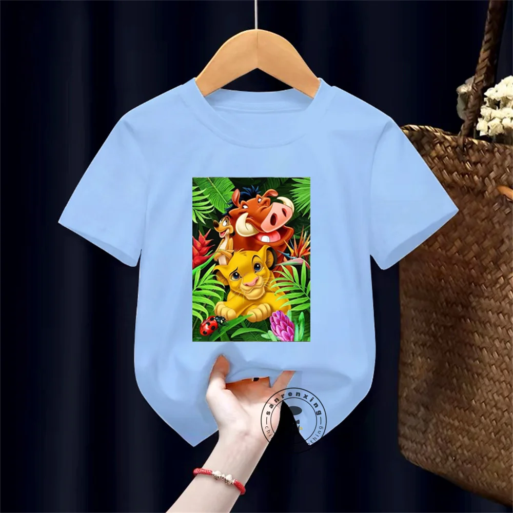 Fashionable Lion King Clothing for Boys Girls Cute Simple Patterns on Soft Summer T-Shirts O-Neck Design Ideal for Warm Weather