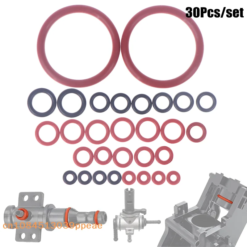 {QTG333} 30 Pcs O-Ring Seal Kit Silicone Gasket For Saeco Coffee Machine Brewing Group Spout Connector Sealing Rings Accessories