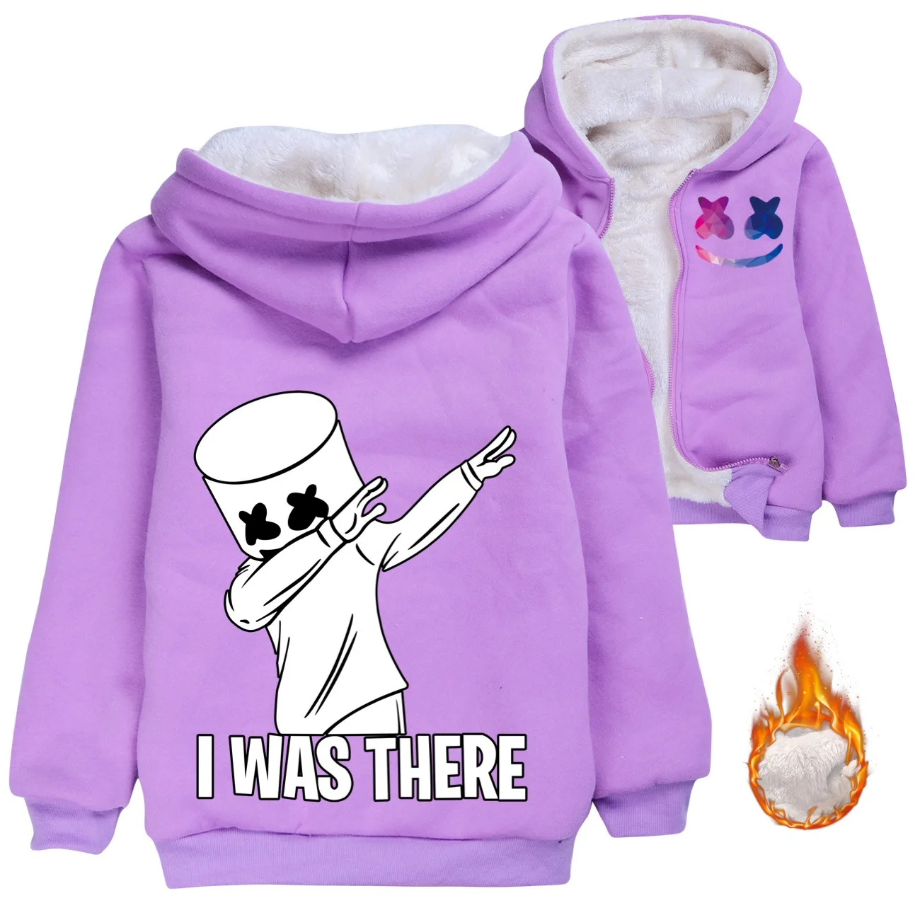 New DJ Marshmello Jacket Coat Fashion Children's Clothing Anime Hooded Sweater Winter Warm Outerwe801