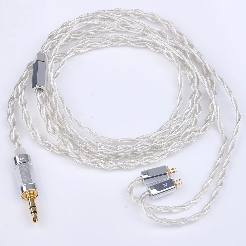 PULA 4-core high-purity copper silver plated upgrade cable earphone upgrade cable IEM HIFI  earphone cordbalanced MMCX /2PIN