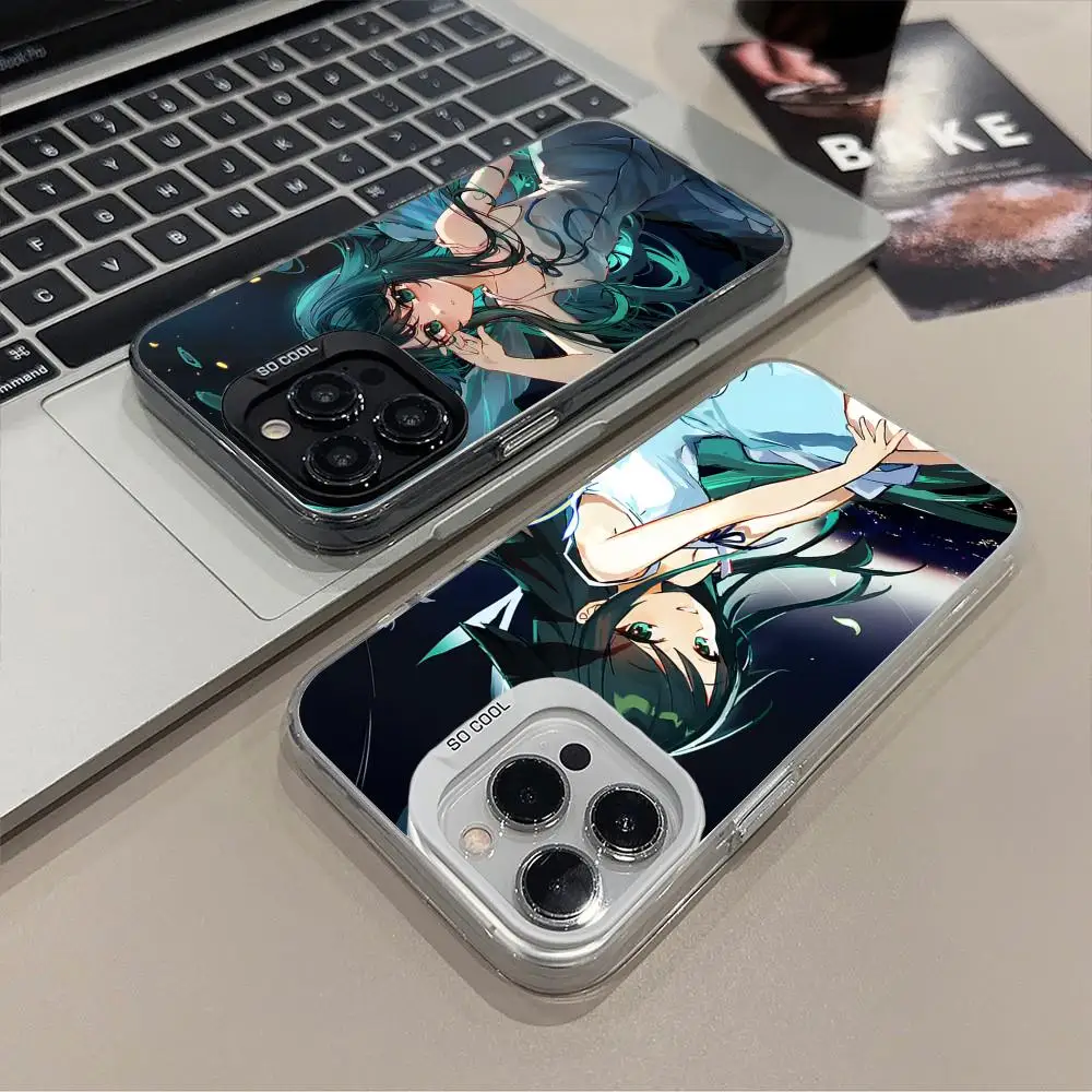 Saya no Uta حافظة هاتف محمول لهاتف آيفون 17 16 15 14 13 12 11 X XR XS 8 7 Pro Max Plus غطاء ملون شفاف للهواتف المحمولة