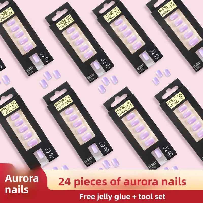 24 шт., новый пресс на ногтях, короткие квадратные ногти, клей на полное покрытие, накладные ногти с блестящими акриловыми типсами для женщин 24 шт., новый пресс на ногтях, короткие квадратные ногти, клей на полное покрытие, накладные ногти с блестящими акриловыми типсами для женщин