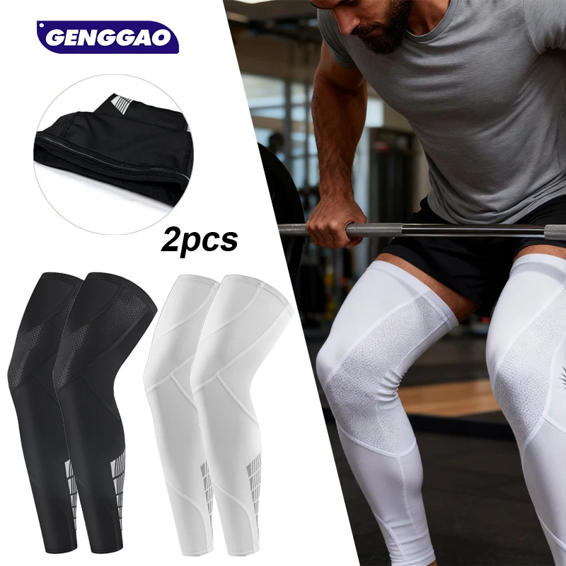 1Pair Compression Leg Sleeves - Full Leg Compression Sleeve for Men & Women, UV Leg Sleeves - Cycling Leg Warmers