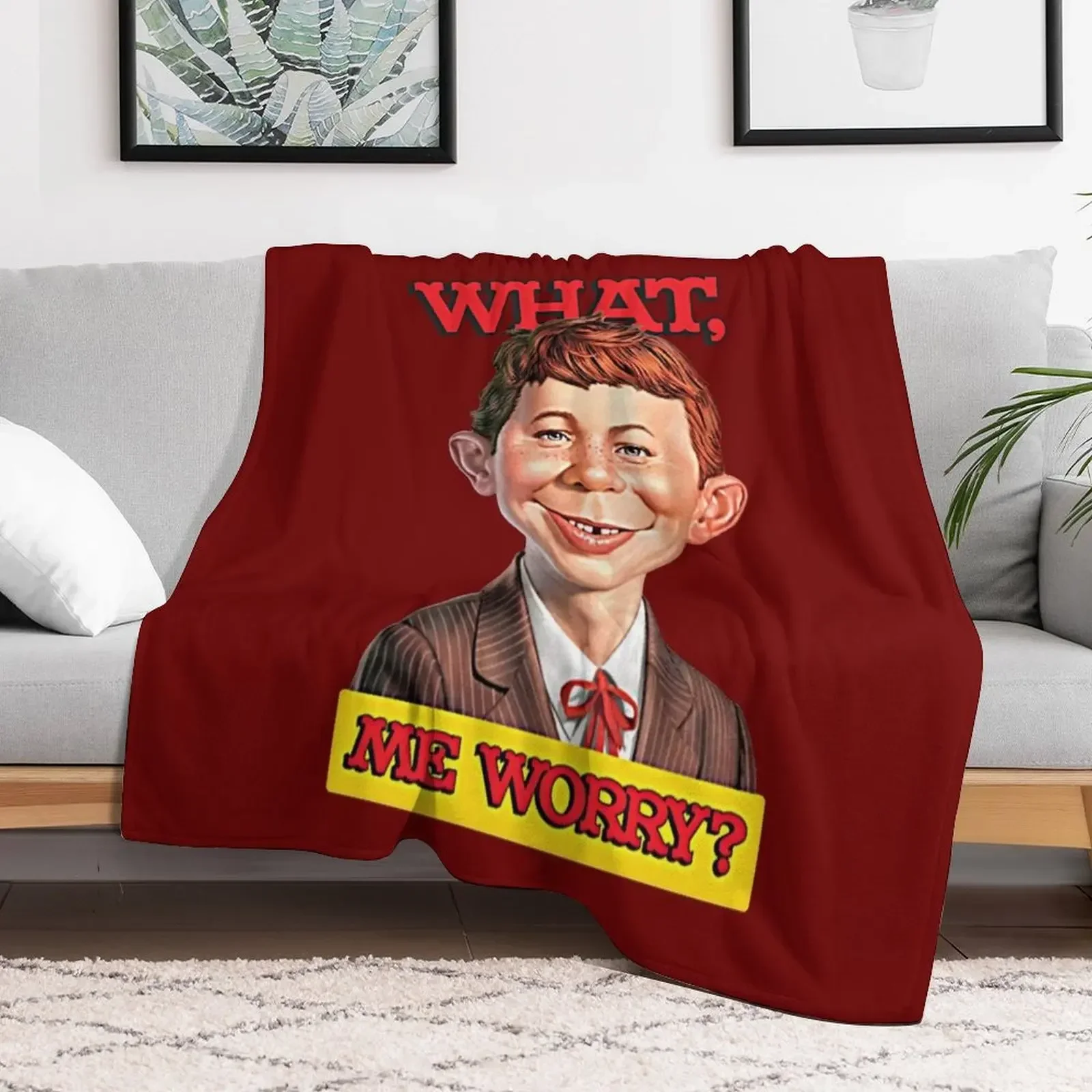 What, me worry? - Alfred Neuman v1 Throw Blanket Decorative Sofa Sofa Throw Summer Luxury St Blankets