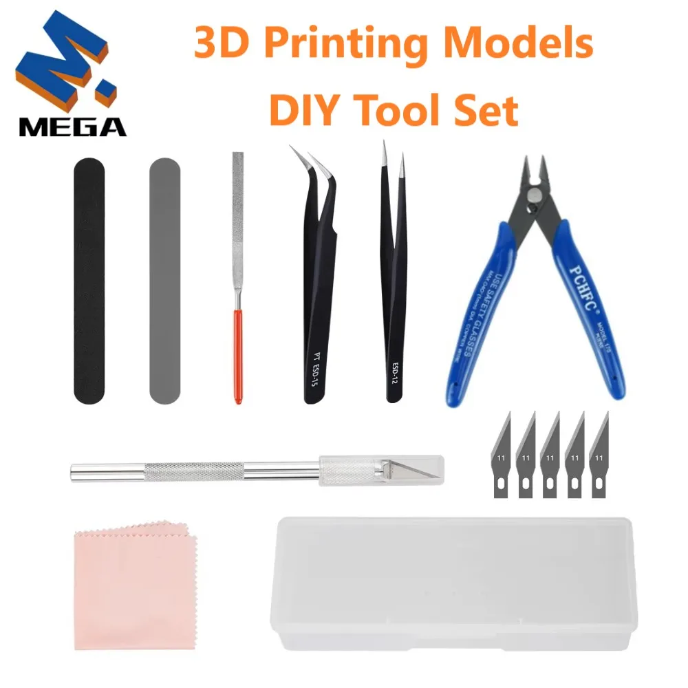

3D Printer Tool Kit Carving Tool DIY Deburring Trimming Knife 3D Model Grinding Edge File Cutter Scraper Tweezers Pliers