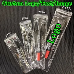 100PCS Long Clear Plastic Jewelry Ziplock Bag DIY Logo Anti-oxidation Battery Earring Beads Packaging Storage PVC Gift Pouches