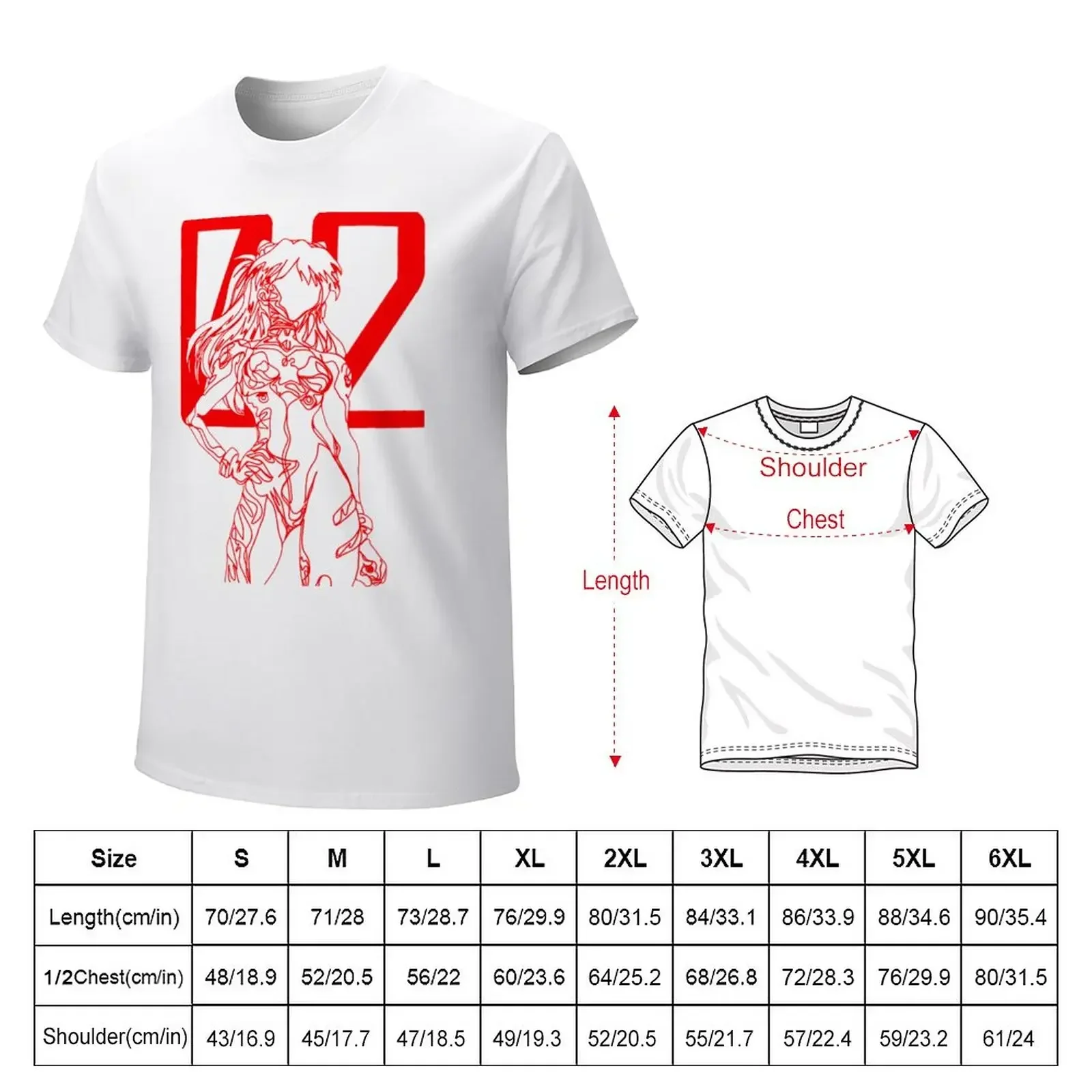 Asuka Langley Continous Line Artwork T-Shirt plain graphics hippie clothes T-shirts for men cotton