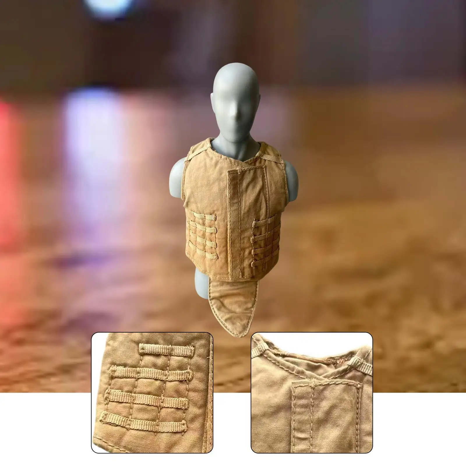 

1/6 Scale Action Figure Clothes Mini Fashion Sand Colored Doll Dress up Decoration Costume Accessory Toy Doll Vest Sleeveless