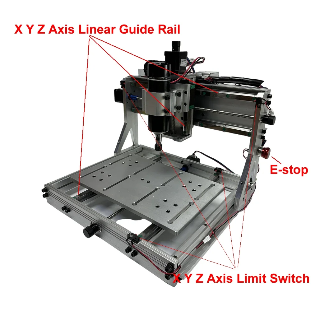 USB CNC Router Linear Guide Rail 500W Full Aluminum CNC Engraving Machine 3020 Limit Switch PCB Milling Machine GRBL Control