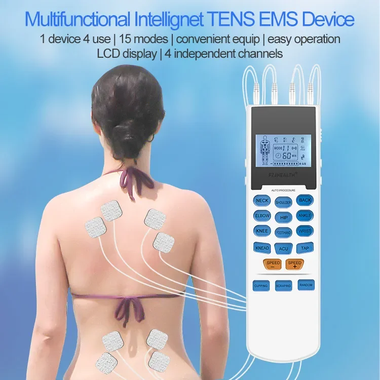 For TENS EMS Dual Channel Tens Machine Transcutaneous Electrical Nerve Stimulation for Body Massager Pain Relief Therapy