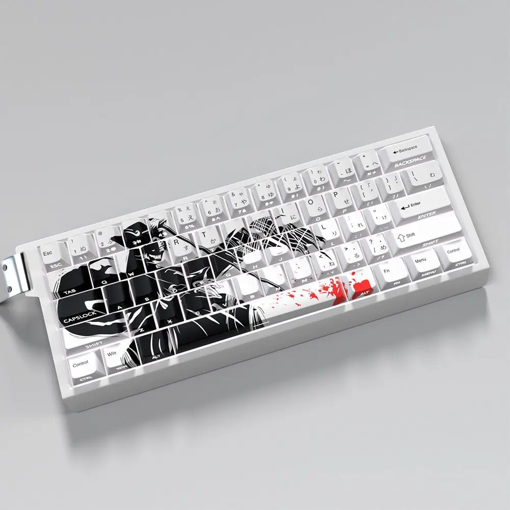 74 Keys Kurosaki Ichigo BLEACH Theme Custom KeyCaps Anime PBT Cherry Personalized Keycaps for Wooting 60 68 Mechanical Keyboard