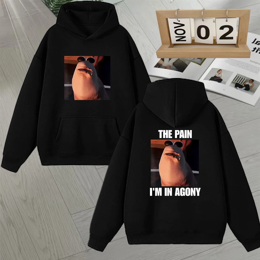 2025 جديد ماركوس الدودة الألم أنا في Agony الجرافيك البلوز للرجال النساء هوديي الخريف الشتاء طويلة الأكمام الصوف هوديس