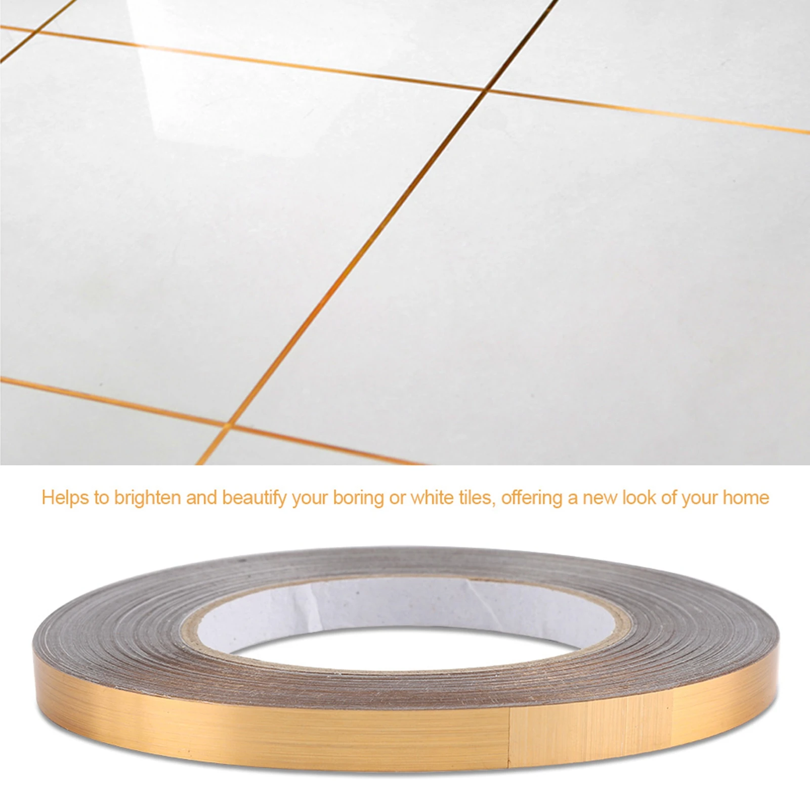 Self Adhesive PET Floor Crevice Foil Sticker Waterproof Tile Gap Line Decal Home Ground Corner Seam Tile Decorative Stickers
