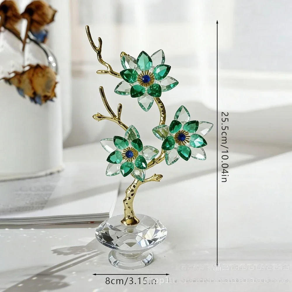 Crystal Flowers with Stems Decor for Wife Girlfriend Women - Crystal Collectible Home Table Decor ​for Valentines Wedding Gifts