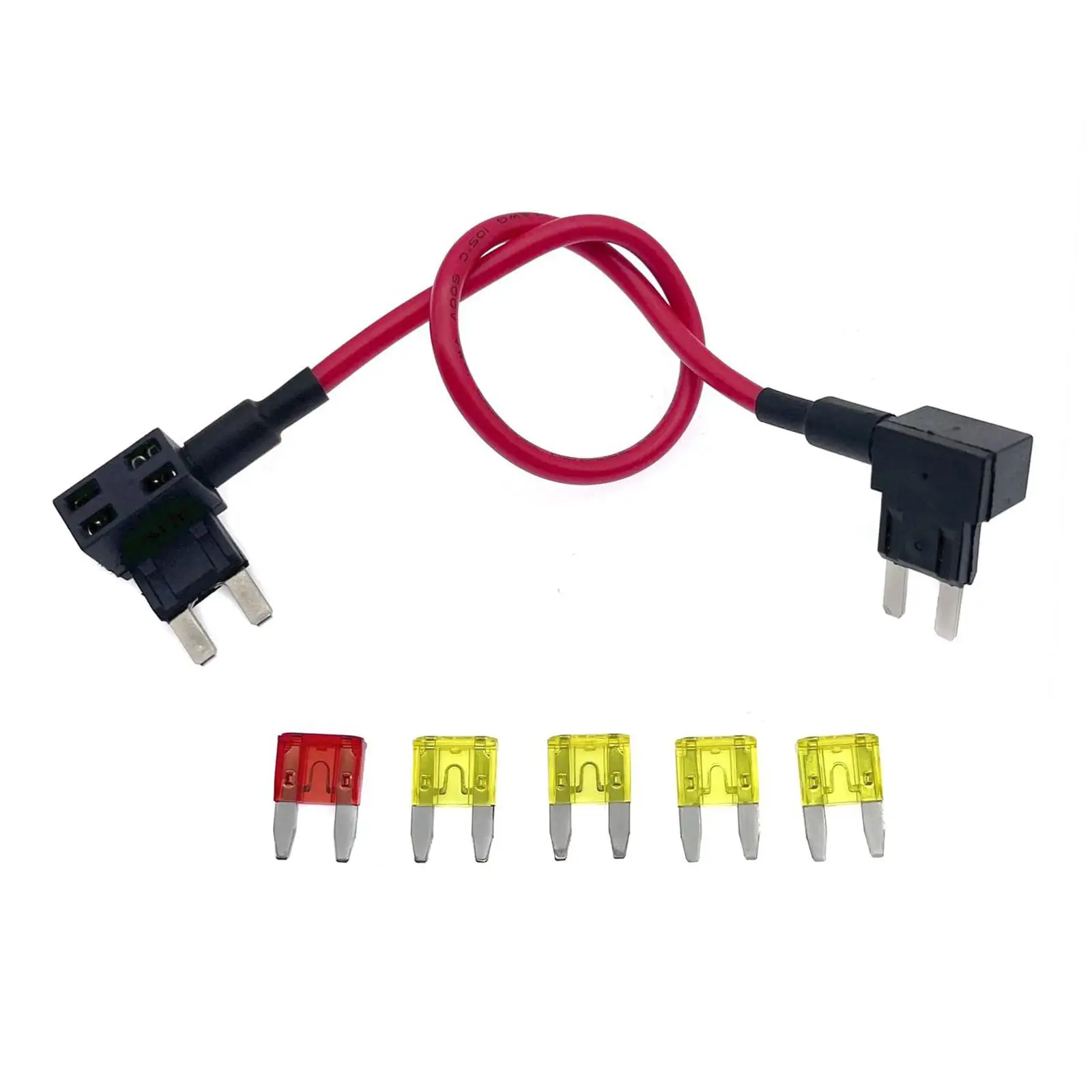Circuit Fuse Tap Adapter Wire Connectors Car Mini Fuse Set Bypass Kit Fuse Adapter Holder Accessory for 12V Automotive Fuse Box