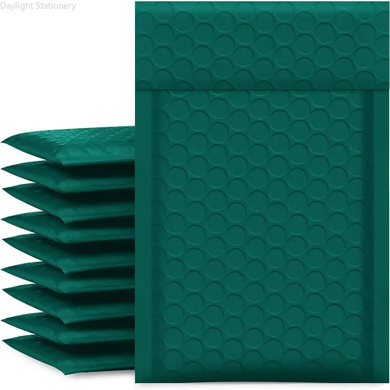 Verde Bolha Acolchoada Mailing Envelopes, Mailer, Poli para Embalagem, Auto Selo, Saco de envio, Bolha Padding, Novo, 50 Pcs