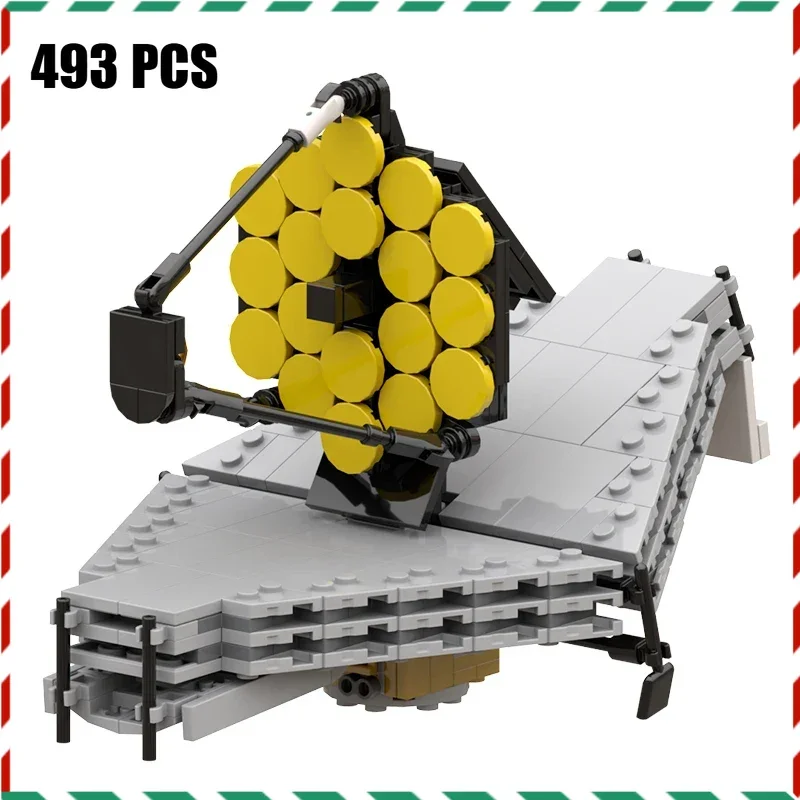MOC Webbs Space Telescope Building Block Kit - DIY Assembly Bricks Deep Space Infrared Detector Model Display Kids Adults Gift