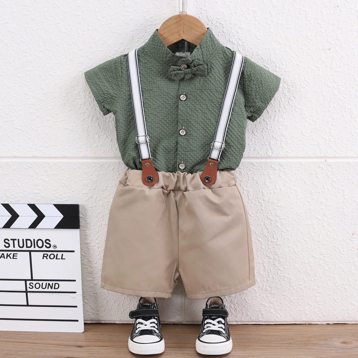 Baby Boy Summer Clothes Korean Solid Short Sleeve Shirts Overalls Two Piece Tracksuit for Kids Boys Designer Suits Outfits Set