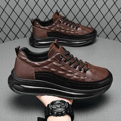 Outdoor Male Casual Shoes Best Selling Men's Leather Shoes 2023 New Retro Thick Sole Non-slip Men's Shoes Zapatos Para Hombres