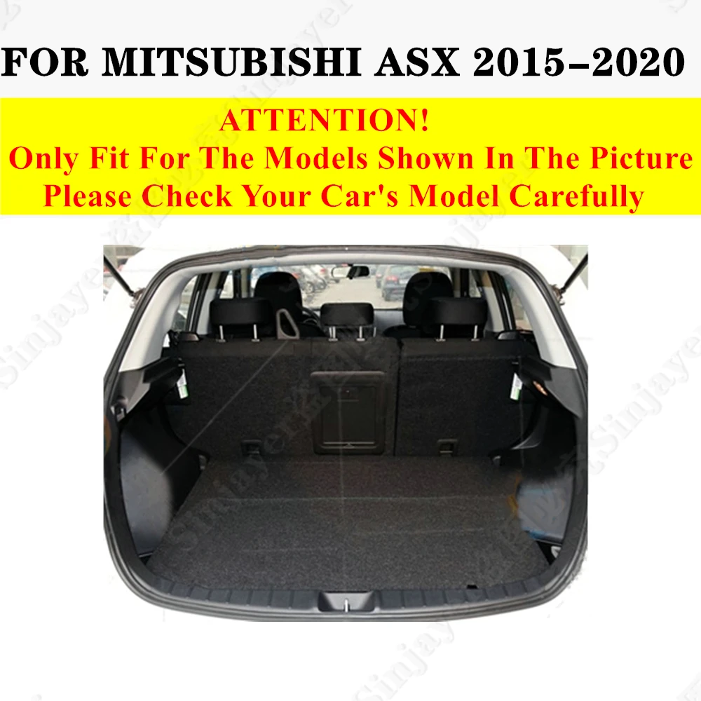 Car Trunk Mat For Mitsubishi ASX 20 2019 2018 2017 2016 2015 Flat Side Rear Cargo Protect Carpet Liner Cover Tail Boot Tray Pad