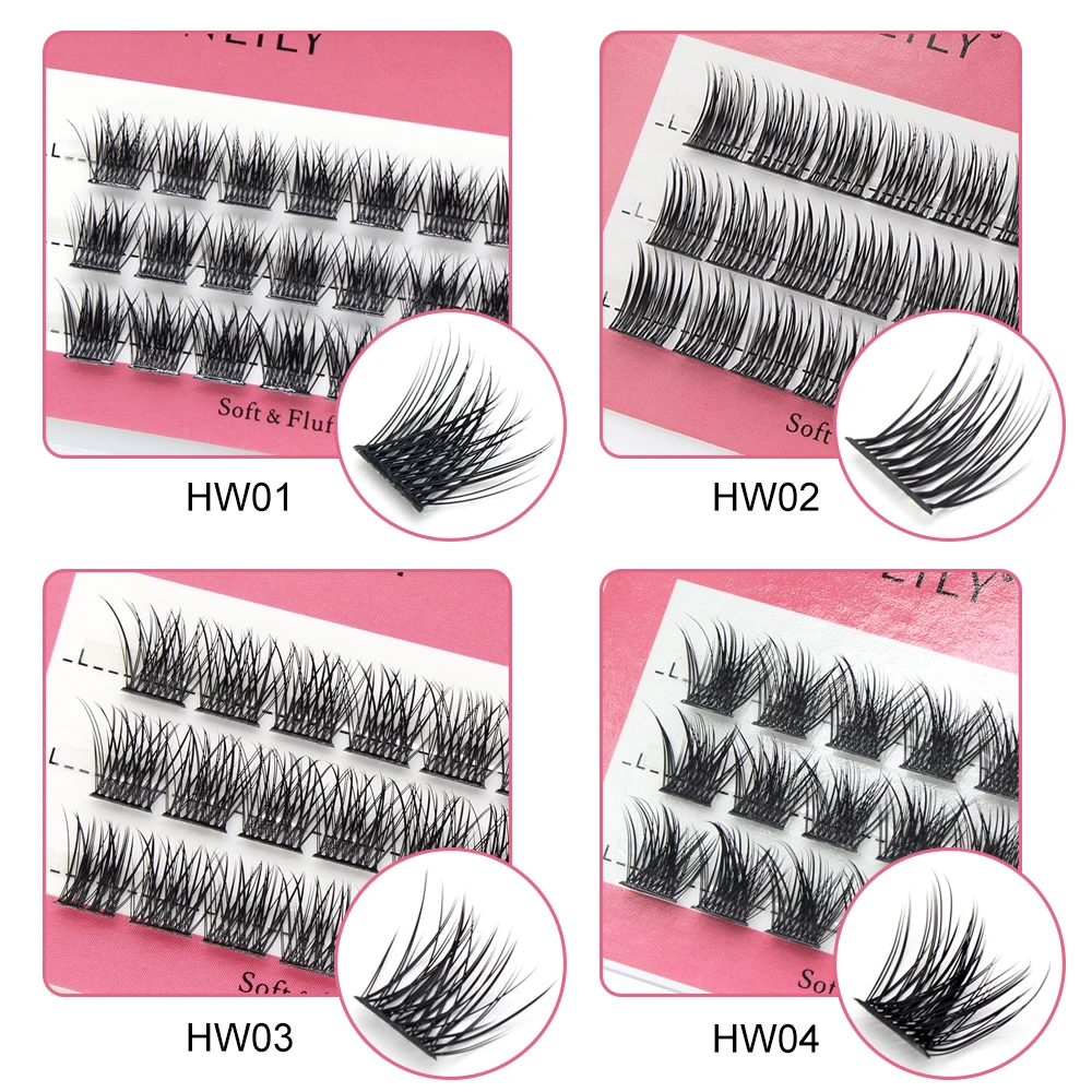 Moonlily الطبيعية واحدة الرموش الصناعية الشخصية الموسعة رمش حزمة مستقلة رمش ماكياج أداة سهلة التشغيل DIY بها بنفسك