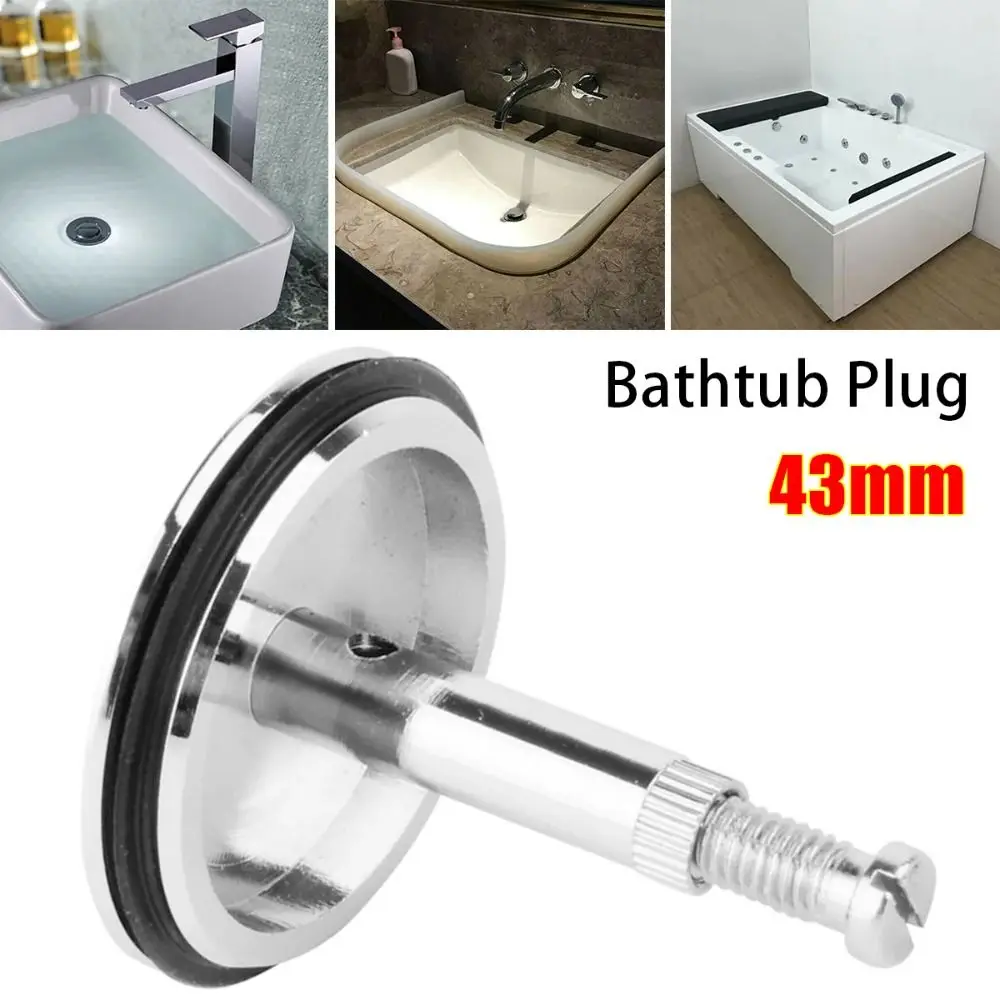1Pcs New Pop Up Waste Stopper Bathtub Plug Brass Adjustable Bath Stopper 43mm Only Flat Seal Bathroom Tub Drain Filter