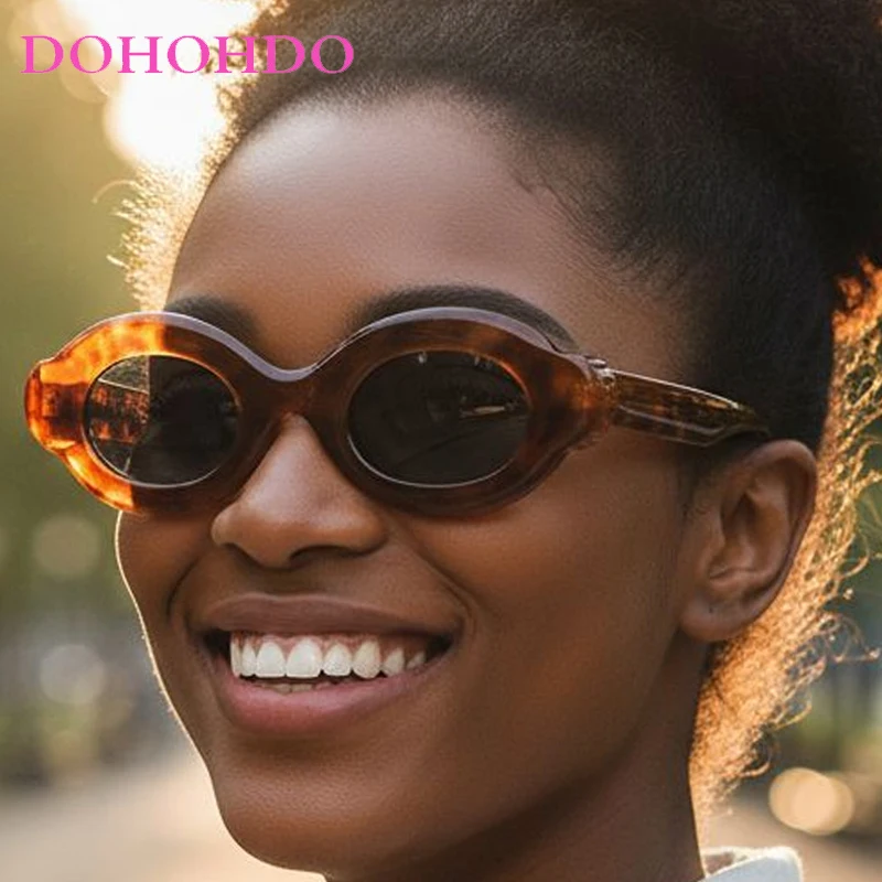 Vintage Brand Designer Oval Punk Women's Sunglasses 2025 Fashion Designer Men Shades Outdoor Travel Driving Female Eyewear UV400