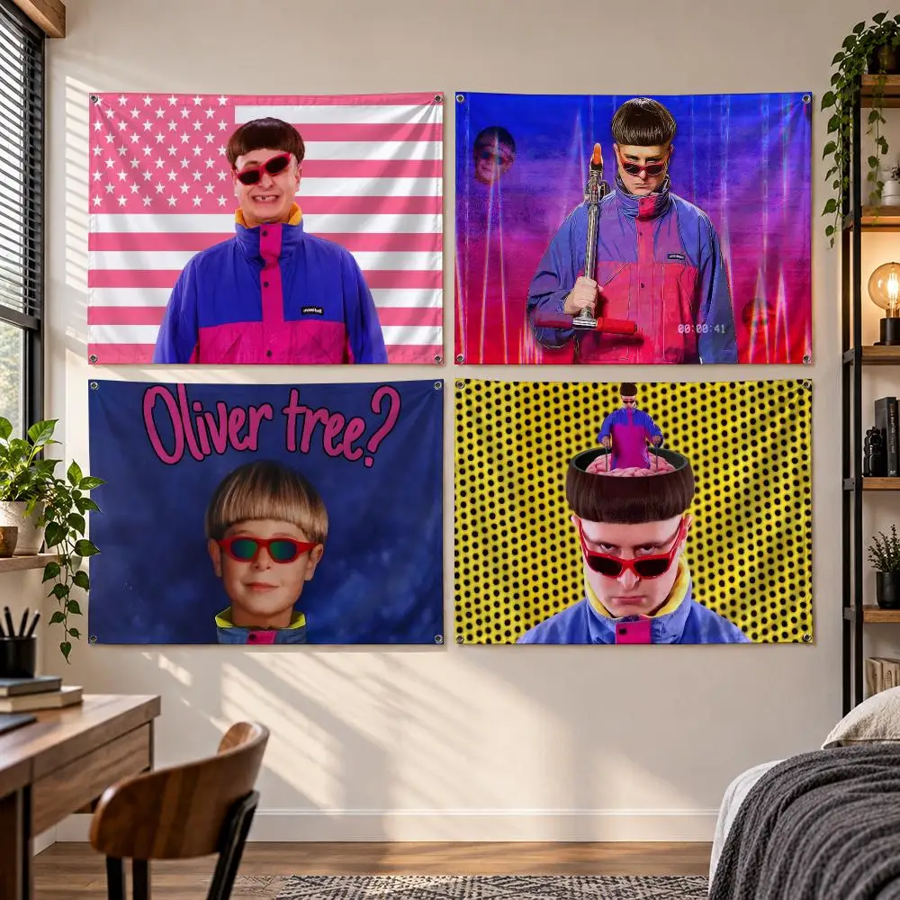 Singer American Pop Quirky Music Art O-Oliver Tree Flags Banner Decor for Bedroom,Garden,Party,Club,Gaming Room,Indoor Outdoor